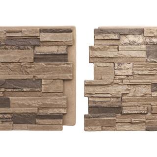 Ekena Millwork 48-58 in. x 24-34 in. Cascade Stacked Stone StoneWall Faux Stone Siding Panel PNU24X48CASR