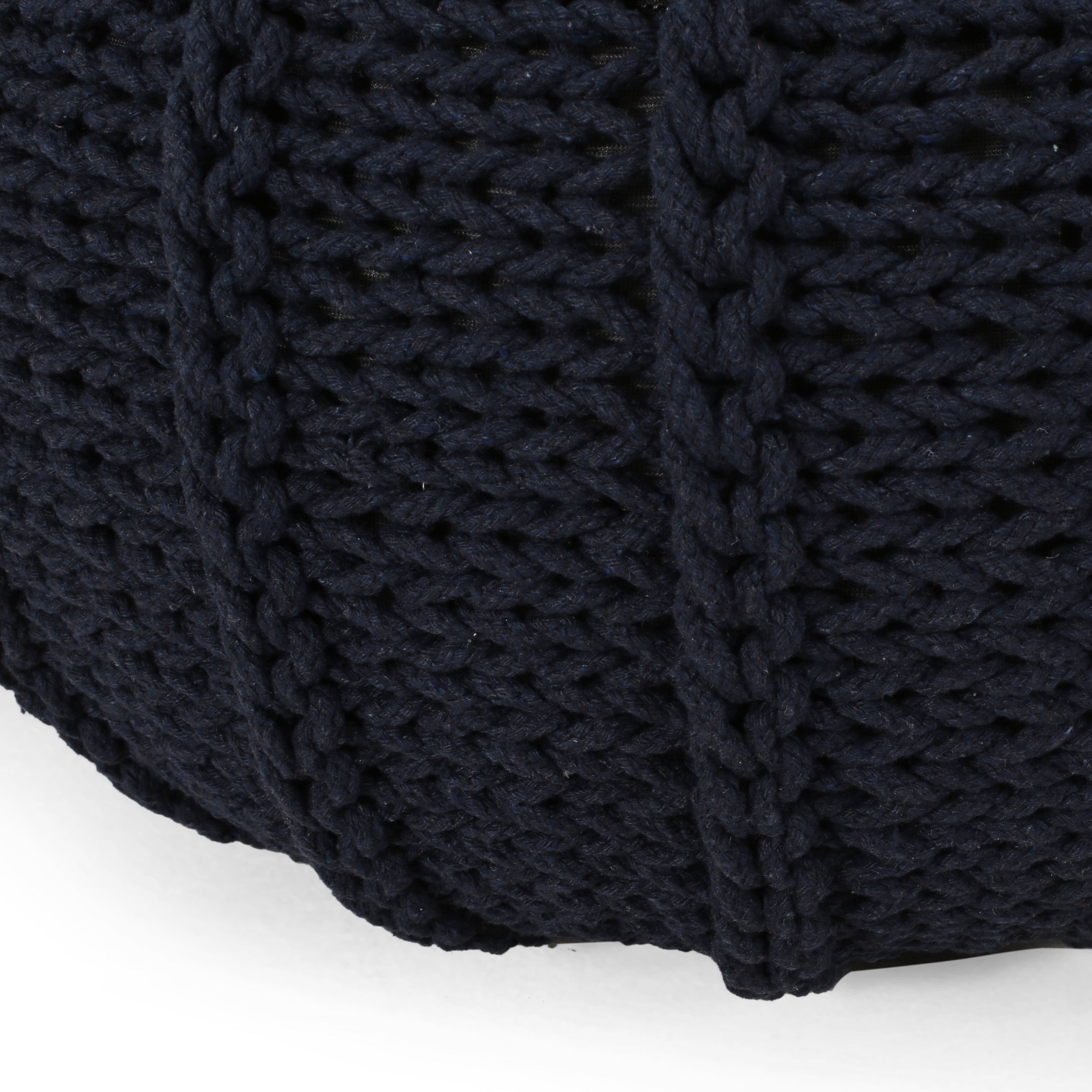 Agatha Modern Knitted Cotton Round Pouf