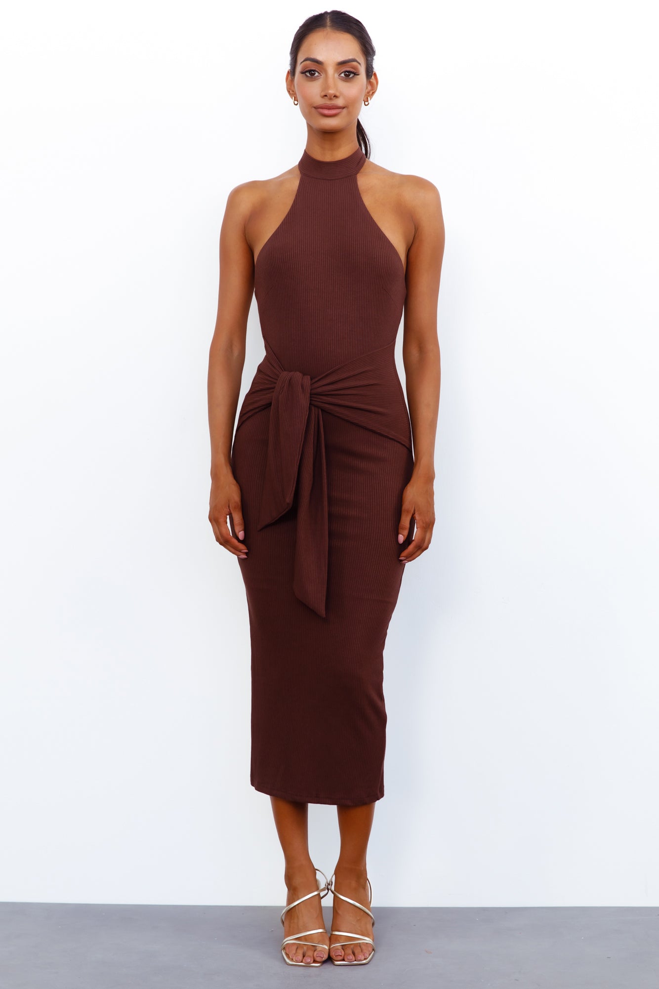 La La La Love Midi Dress Brown