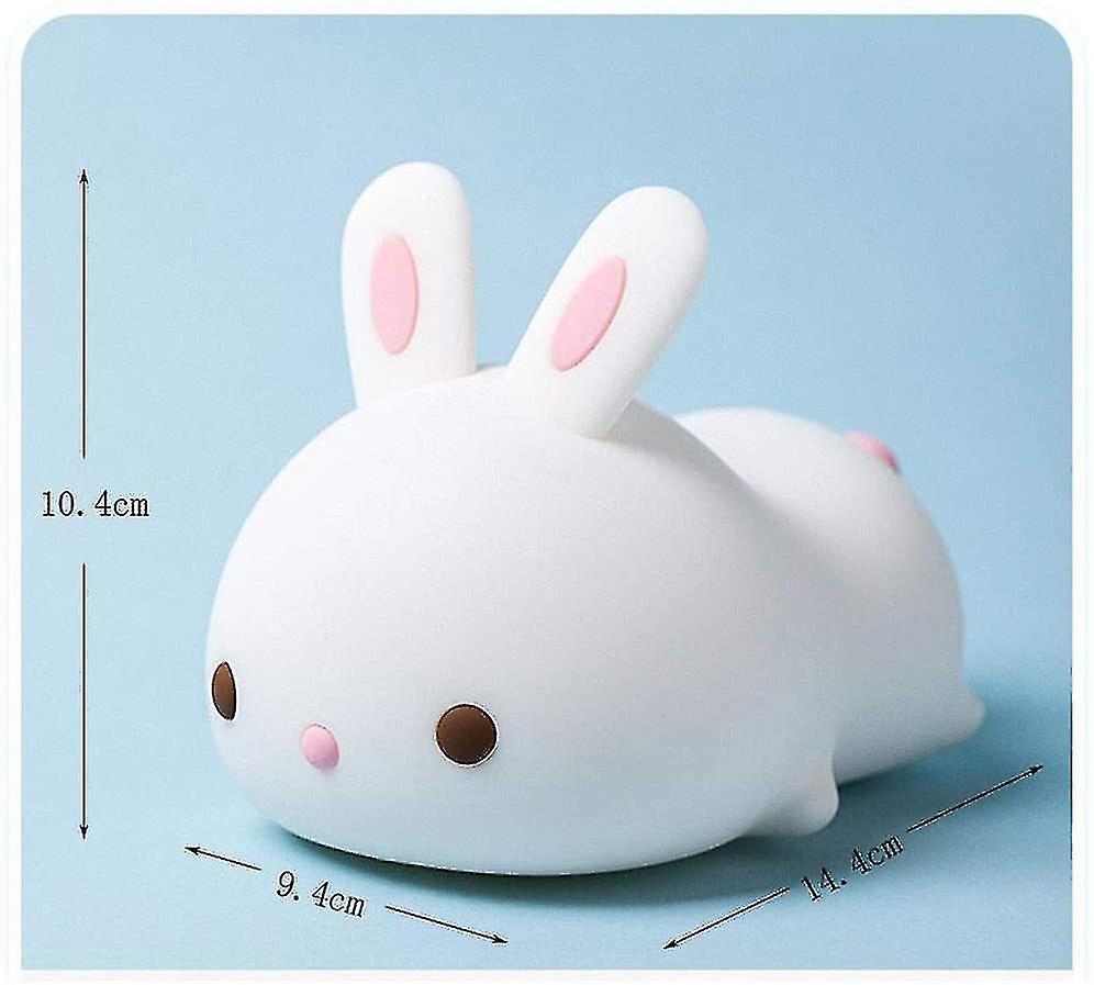 Colorful Silicone Rabbit Night Light For Children， As A Gift，(white)