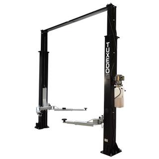 TUXEDO Asymmetric 2 Post Car Lift Clear Floor 9000 lbs. Capacity Heavy Duty in Black TP9KAC-TUX