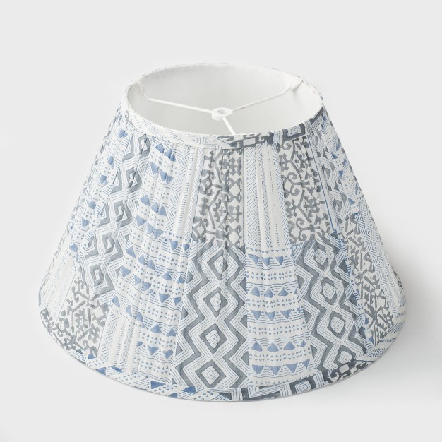 Mela Artisans Palewave Pattern Wide Pleated Lamp Shade