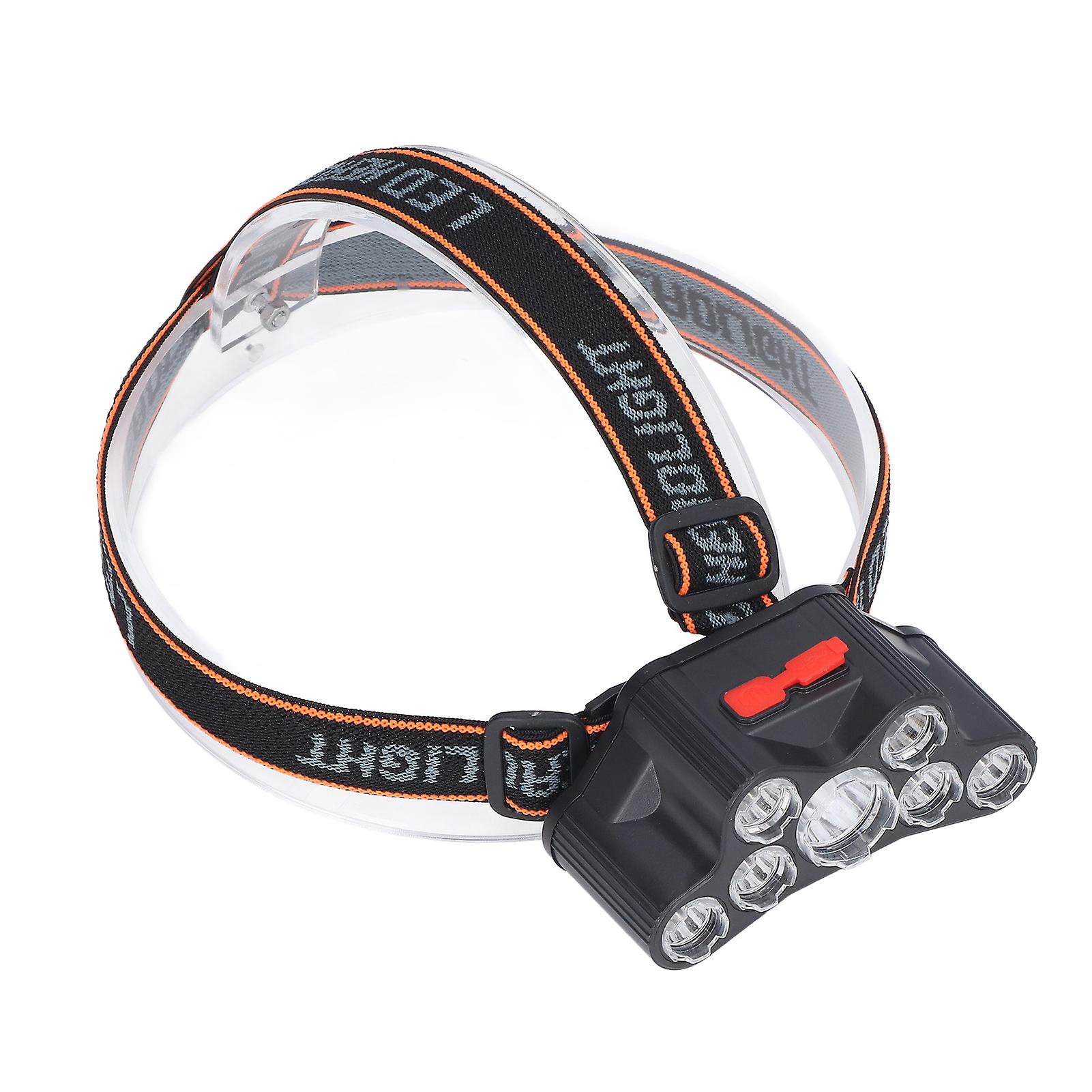 LED Headlamp 7 Lamp Beads High Brightness 4 Mode Waterproof USB Charging Head Band Light for Camping Maintenance