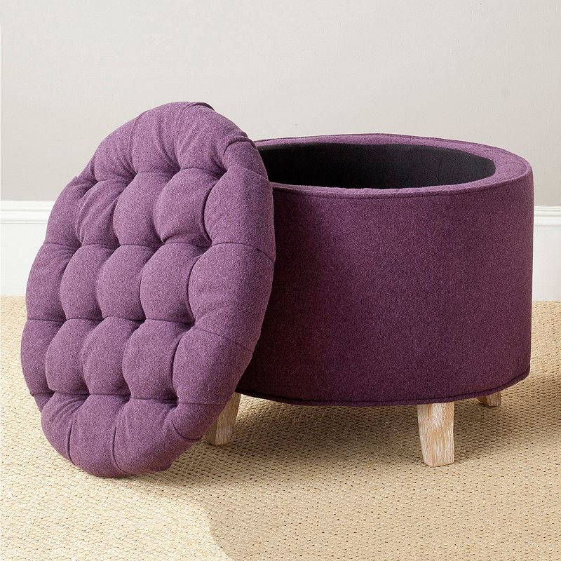 Safavieh Amelia Tufted Wool Blend Storage Ottoman