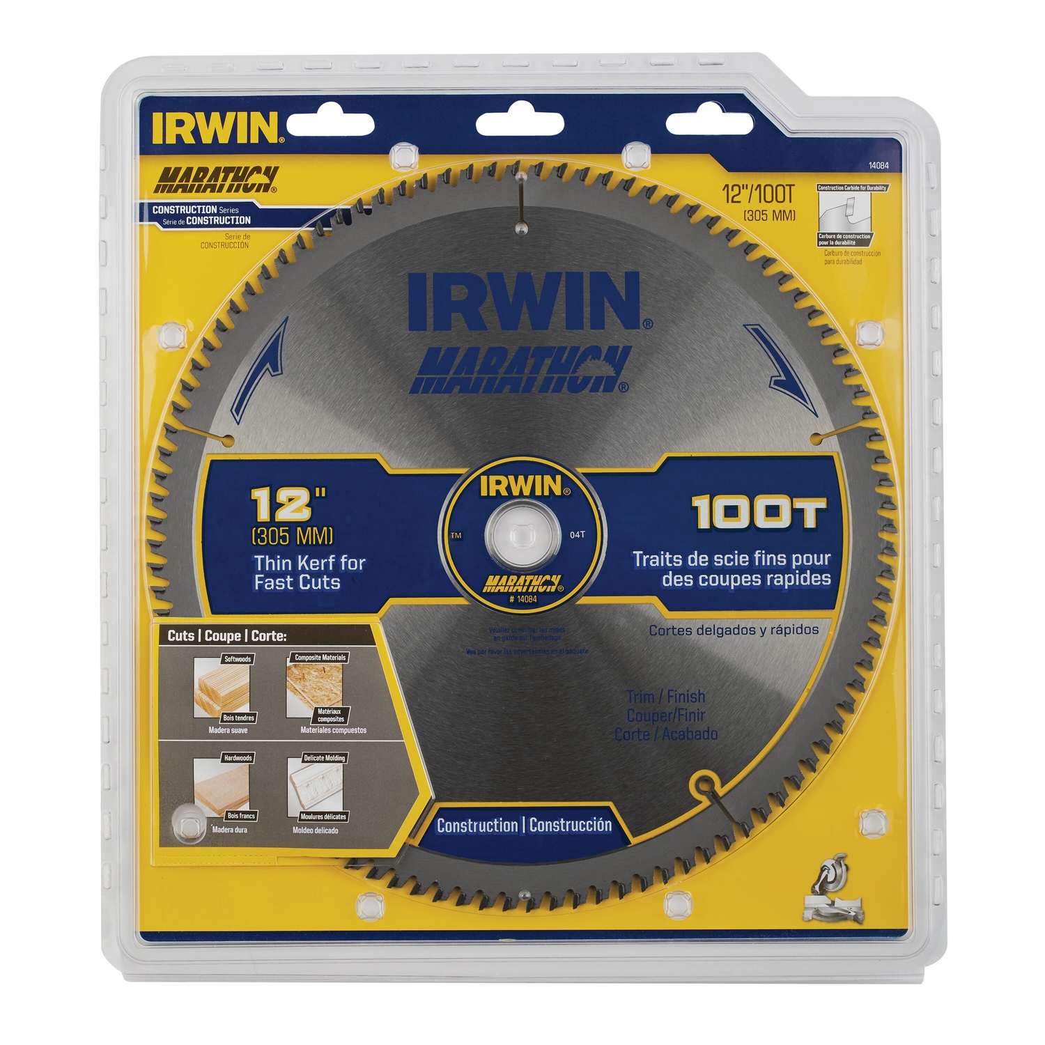 Irwin Marathon 12 in. D X 1 in. Carbide Circular Saw Blade 100 teeth 1 pk