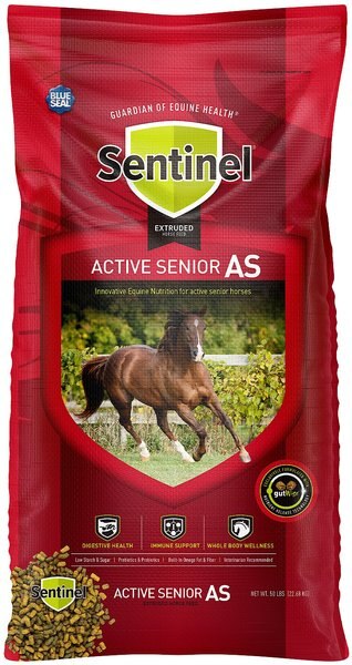 Blue Seal Sentinel Active Senior horse Food， 50-lb bag