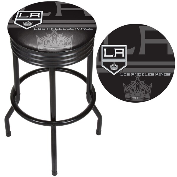 NHL Black Ribbed Bar Stool