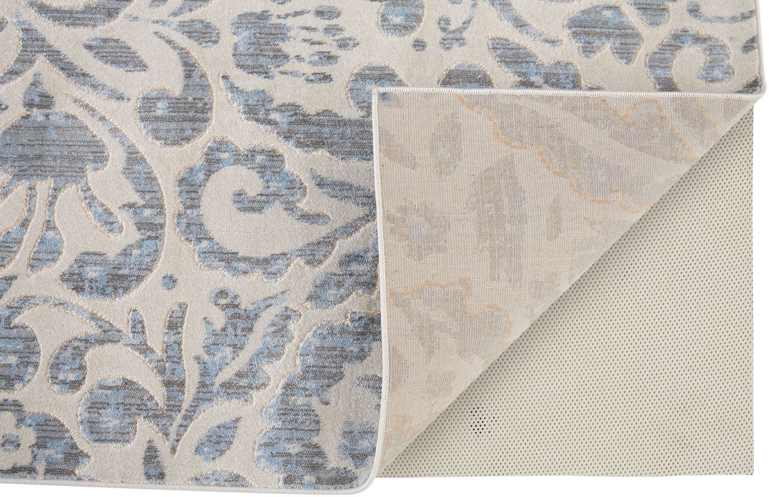 Carini Blue and Ivory Rug by BD Fine