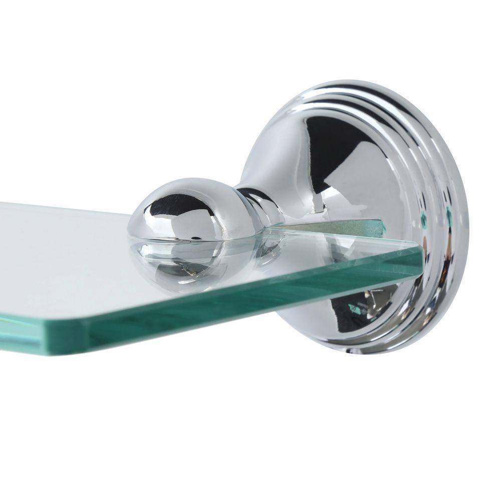 MOEN Preston 19 in. W Glass Bath Shelf in Chrome DN8490CH