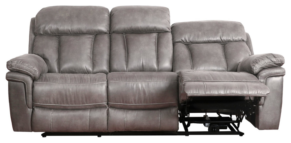 Power Reclining Sofa  Extra Padded Seat  ampBack With Pillow Top Arms  Gunmetal   Contemporary   Sofas   by Decorn  Houzz