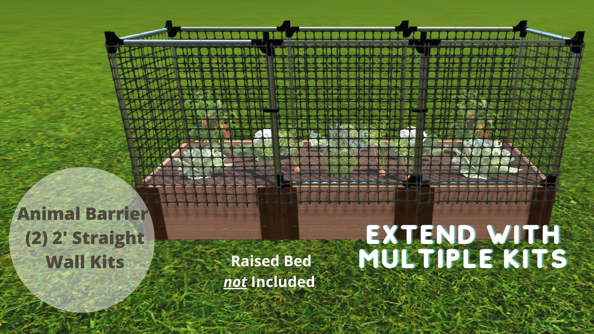 Stack & Extend 'Animal Barrier' with Gate - 2 Foot Wide Straight Panels