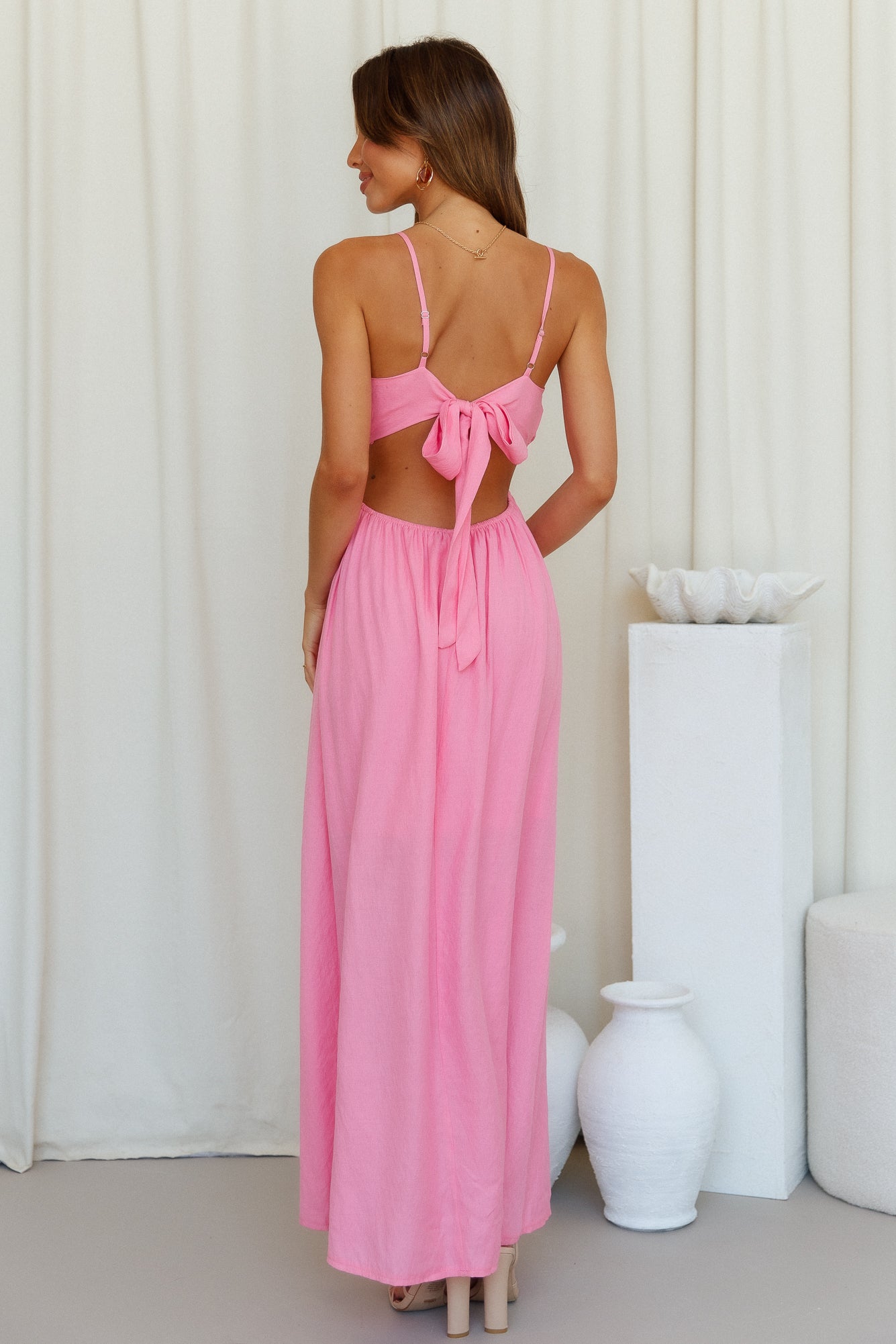 Spin Up Midi Dress Pink