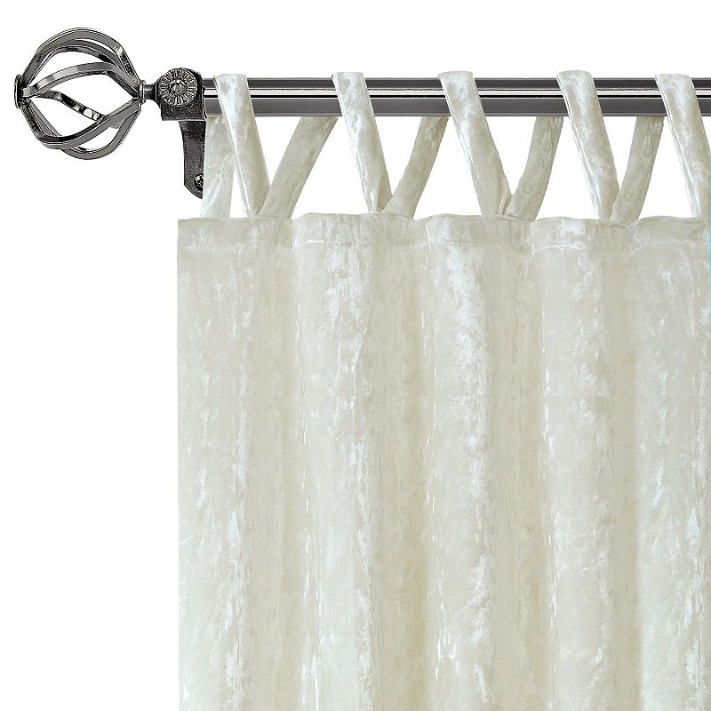 Kate Aurora Park Avenue 2 Piece Criss-Cross Tab Top Velvet Window Curtain Panels