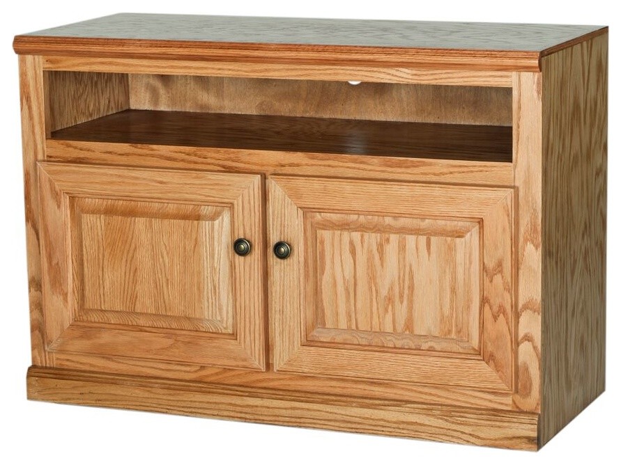 Classic Oak 39 quotTV Cart   Industrial   Entertainment Centers And Tv Stands   by Eagle Furniture  Houzz