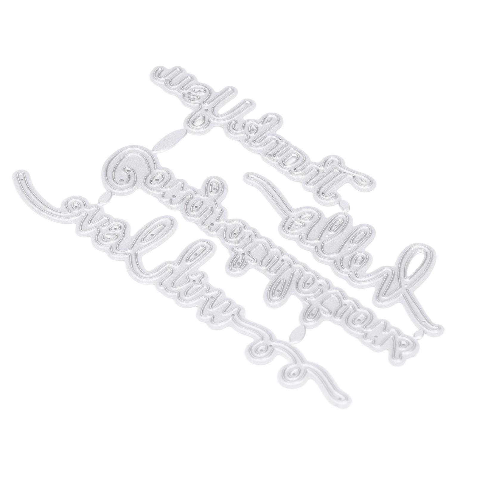 2pcs Cutting Die Blessing Words Pattern Simple Operation Unique Design Cutting Mold For Home Party Decorations