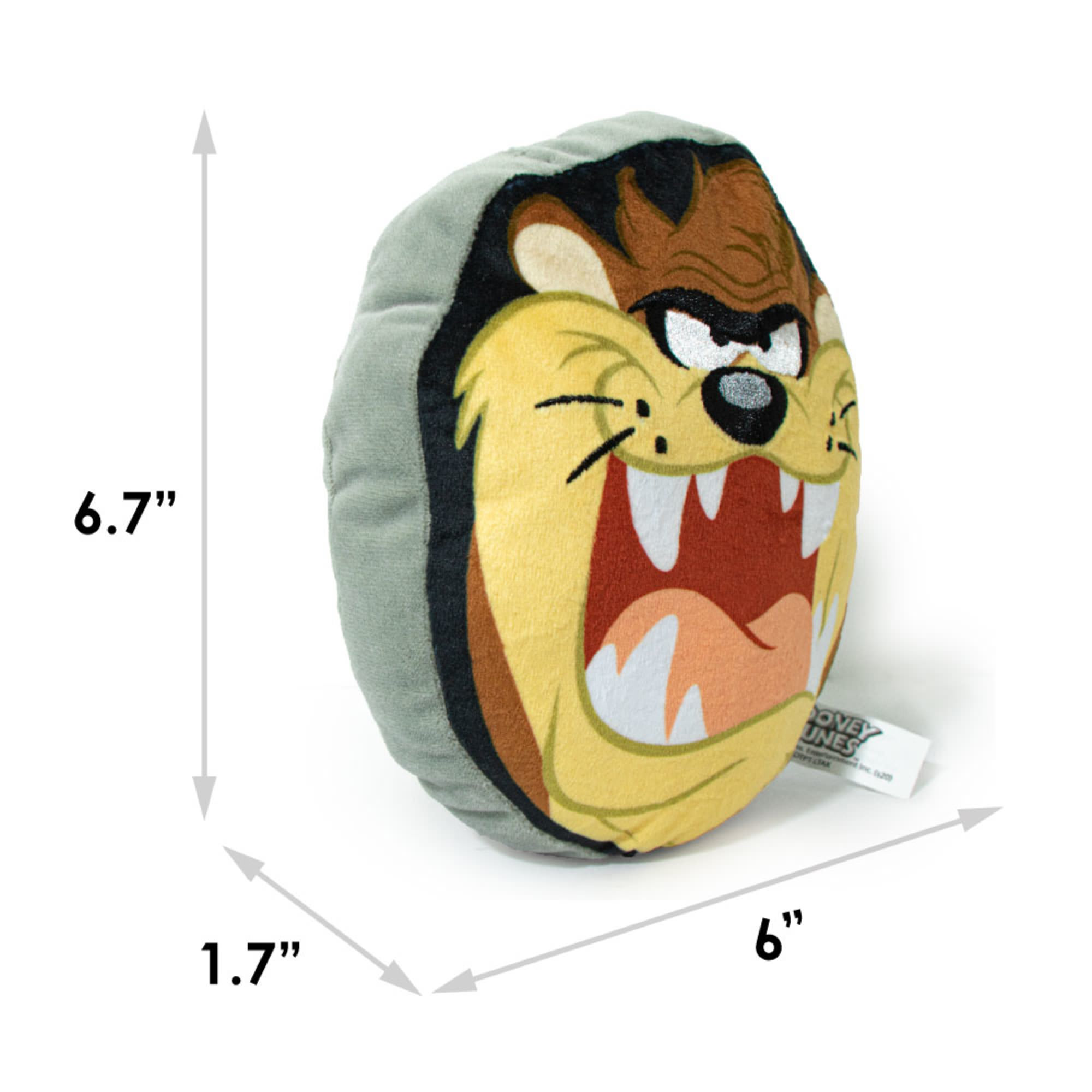 Buckle-Down Looney Tunes Taz Growling Face Plush Squeaker Dog Toy， Small