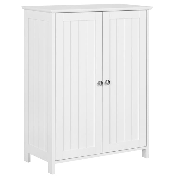 Topeakmart Free Standing Floor Cabinet Home Storage Cabinet with 2 Durable Doors and 2 Adjustable Shelves White