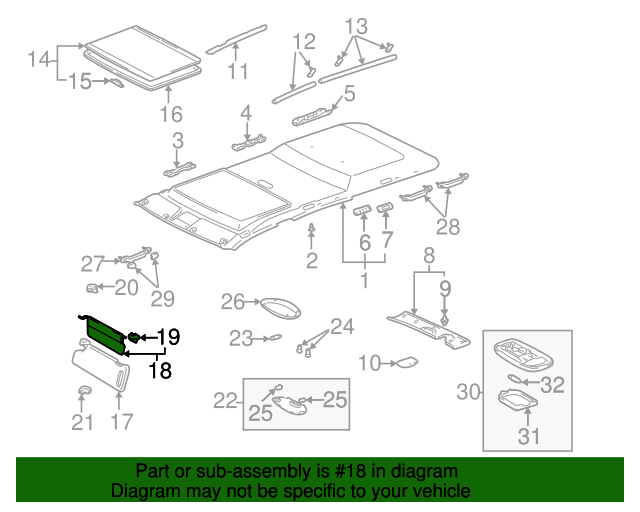 Genuine OE Toyota Sun-Visor Extension - 74330-0C010-E6