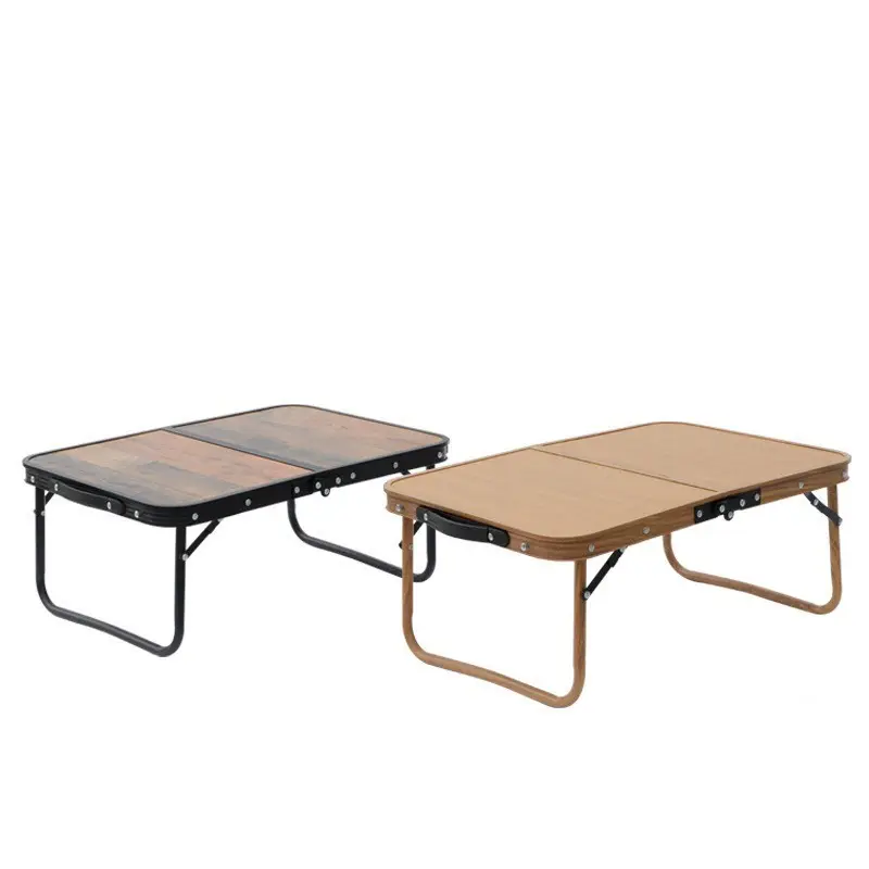 New Durable Handle Stable Wood Grain Aluminum Folding Outdoor Portable Bbq Camping Table