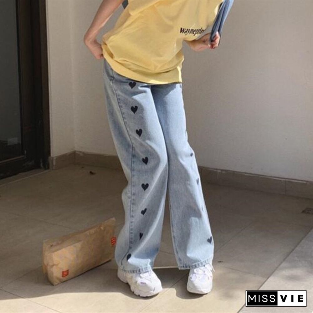 Woman Jeans High Waist Clothes Wide Leg Denim Clothing Blue Streetwear Vintage Quality Fashion Harajuku Straight Pants