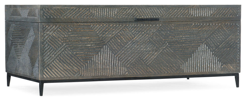 Commerce and Market Carved Chest Cocktail Table   Transitional   Coffee Tables   by HedgeApple  Houzz