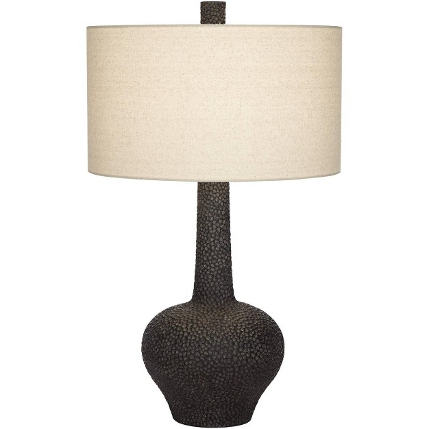 Tall Black Pebbled White Cream Drum Shade For Bedroom Living Room Bedside Nightstand Kids