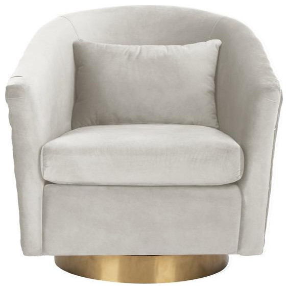 Baylee Quilted Swivel Tub Chair  Pale Taupe   Contemporary   Armchairs And Accent Chairs   by Rustic Home Furniture Deco  Houzz