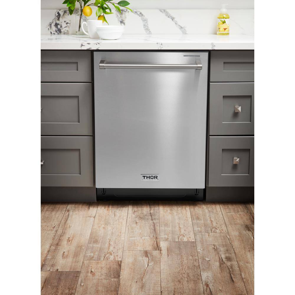 Thor Kitchen 24 in. Stainless Steel Top Control Smart Dishwasher 120-volt Stainless Steel Tub HDW2401SS