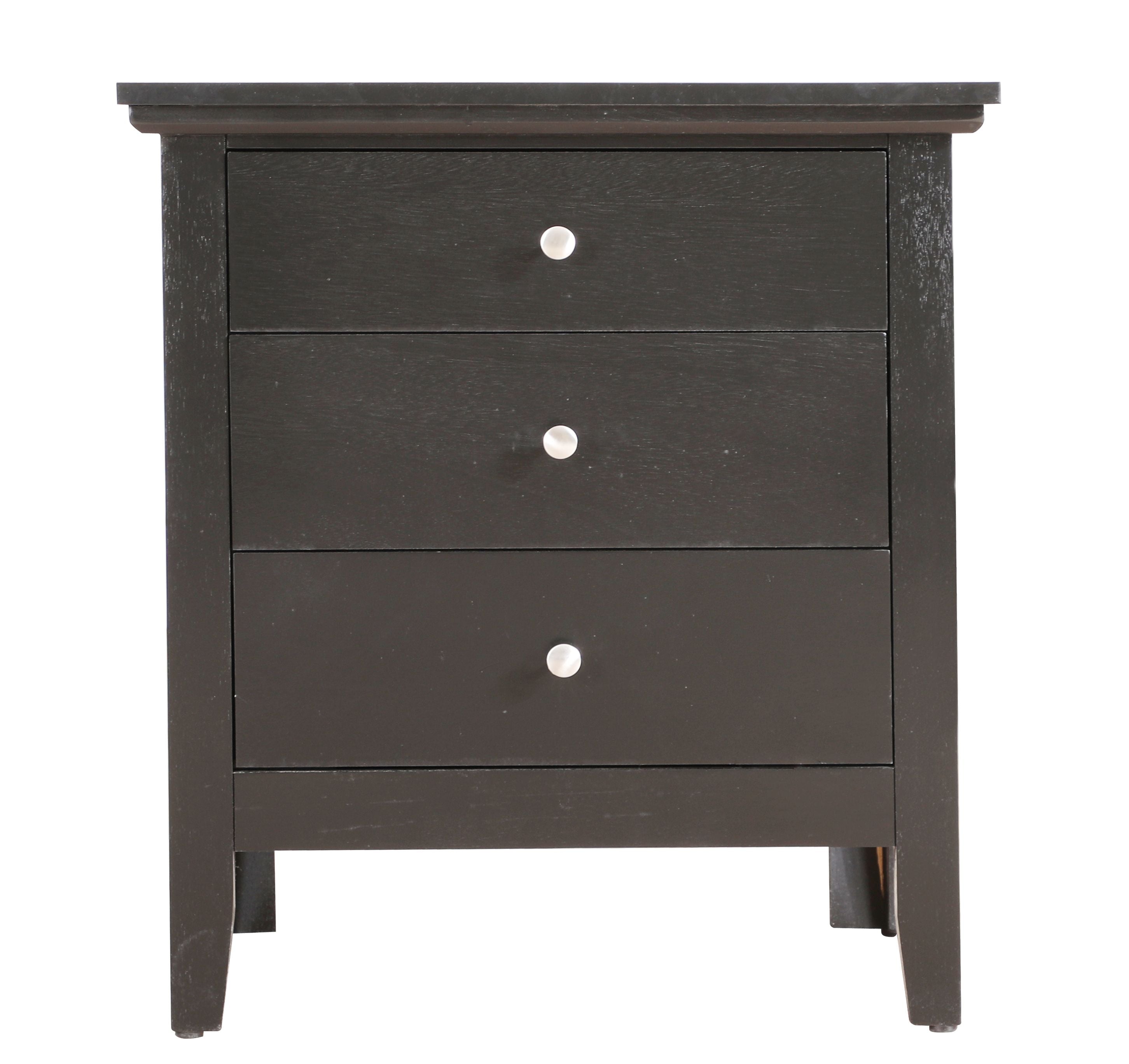 Glory Furniture Hammond G5450-N 3 Drawer Nightstand , Black