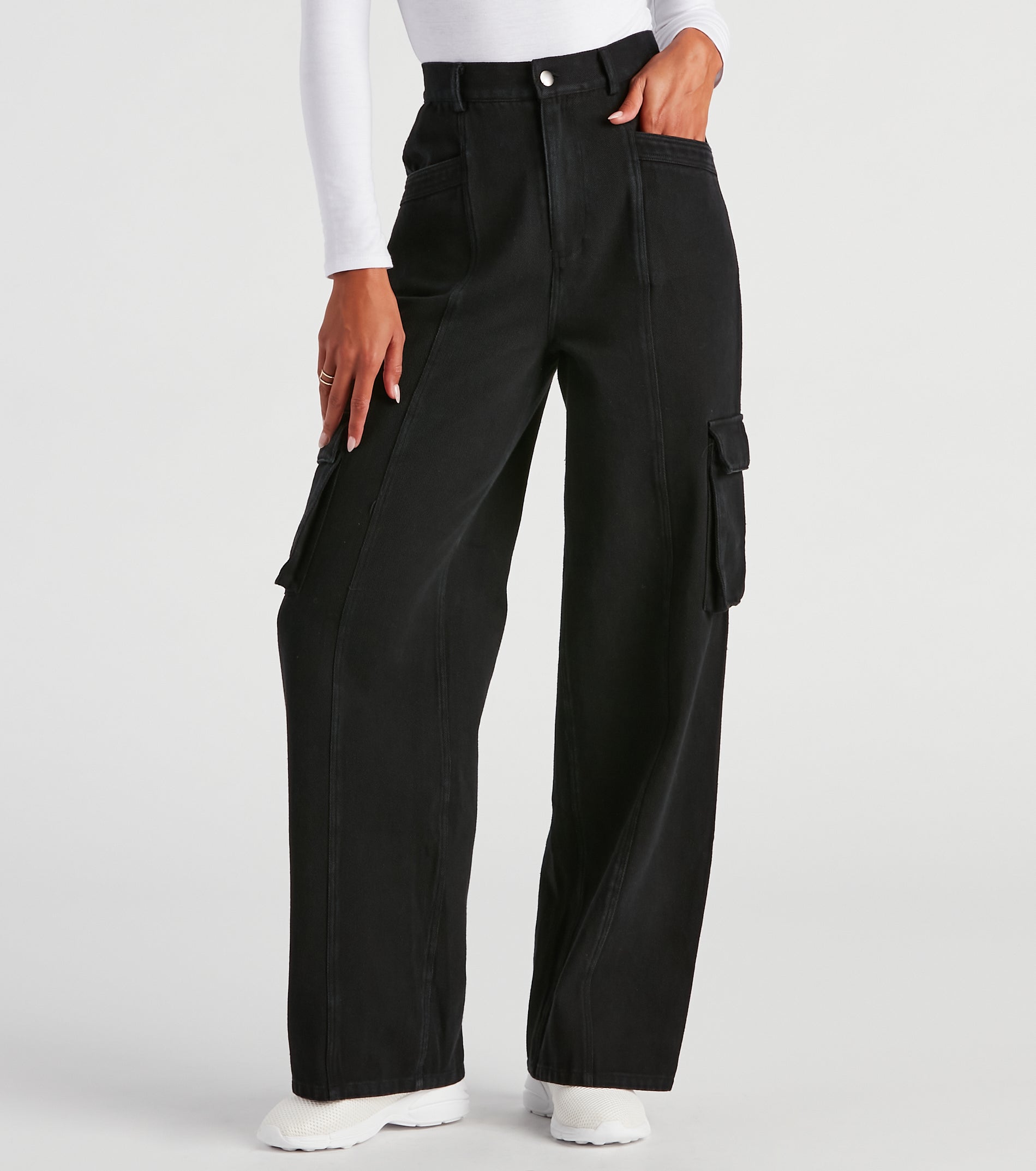 Cool In Cargo Wide Leg Denim Pants