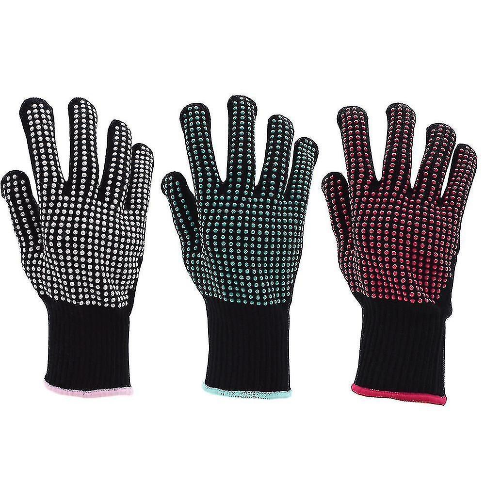 1pair Heat Resistant Gloves With Silicone Bumps， Heat Proof Gloveblack