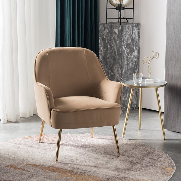 Modern Velvet Fabric Material Accent Chair