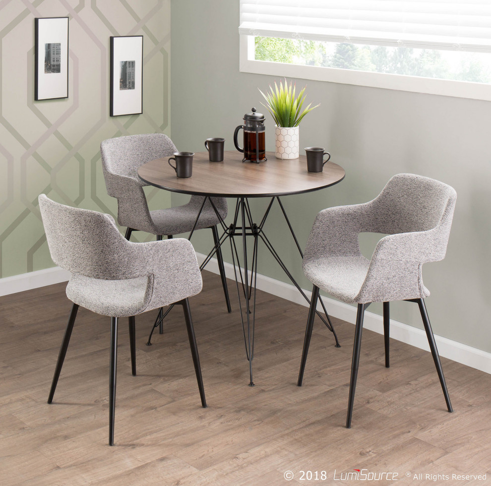 Margarite Chair  Set of 2  Gray Fabric/Black Legs   Midcentury   Dining Chairs   by u Buy Furniture  Inc  Houzz