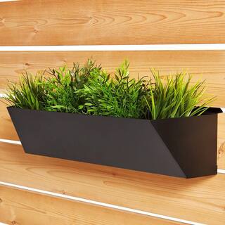 HOFT 24 in. Black Large Steel Planter USAPL2401