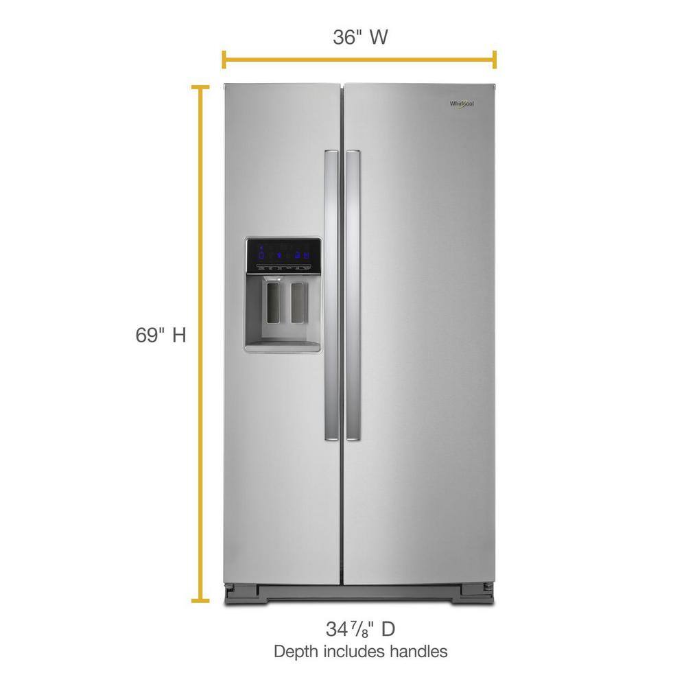 Whirlpool 28 cu. ft. Side by Side Refrigerator in Fingerprint Resistant Stainless Steel WRS588FIHZ