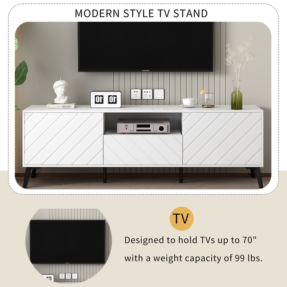 Modern TV Stand Living Room Media Cabinets for TV Up to 70\