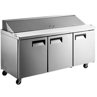 Cooler Depot 70 in. W 15.5 cu. ft. Commercial Mega Food Prep Table Refrigerator Cooler in Stainless Steel cd-xsp72m