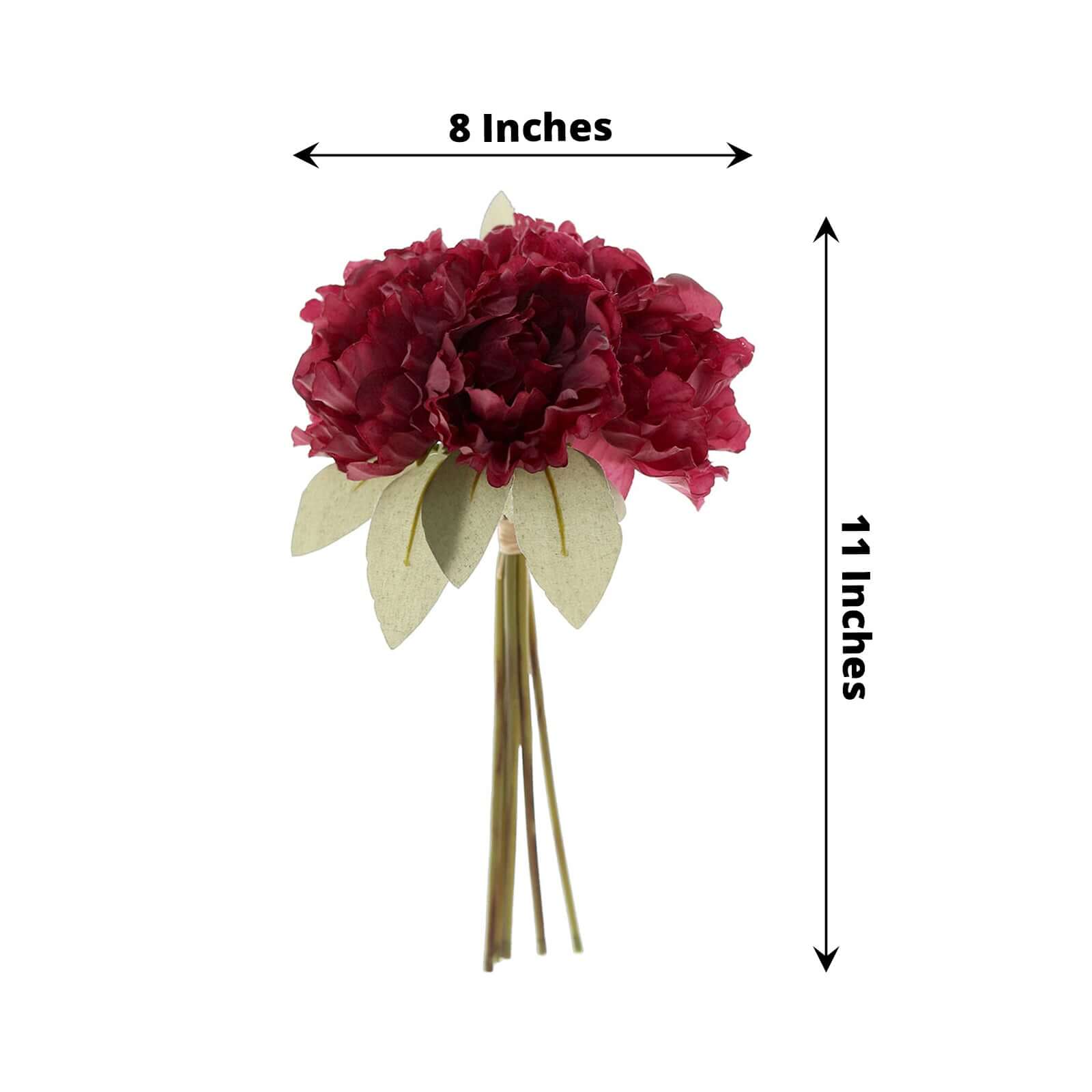 Mulberry Real Touch Artificial Silk Peonies Flower Bouquet 11