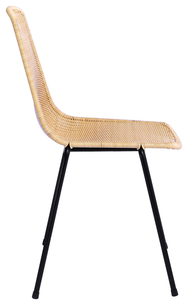 Basket Rattan Dining Chair   Natural Seat   Black Frame   Dining Chairs   by Sika Design  Houzz