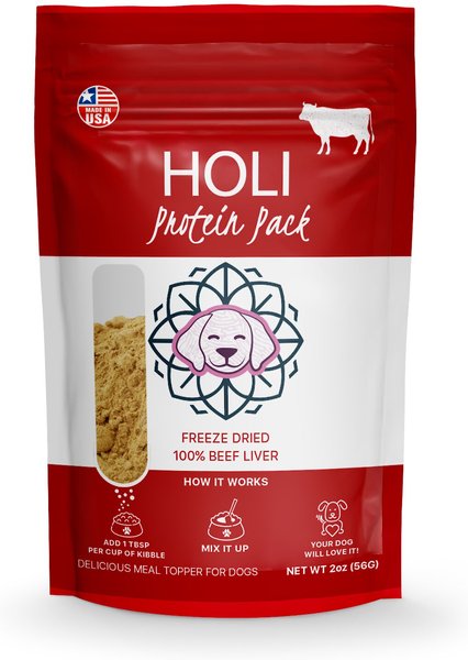 HOLI Beef Liver Protein Pack Grain-Free Freeze-Dried Dog Food Topper