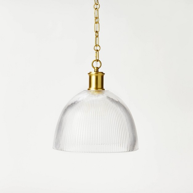 Reeded Glass Pendant Brass Designed With Studio Mcgee