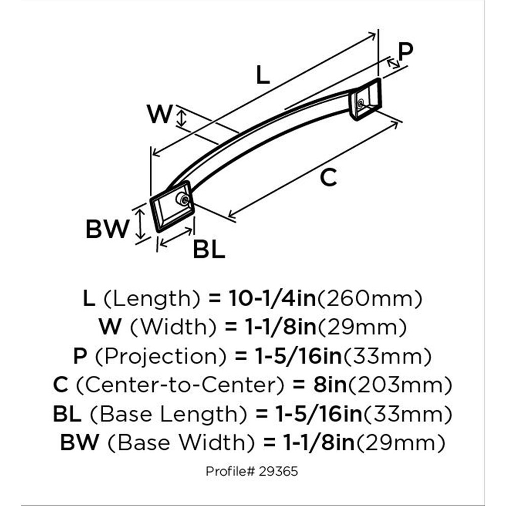 Candler 8 in (203 mm) Center to Center Golden Champagne Appliance Pull