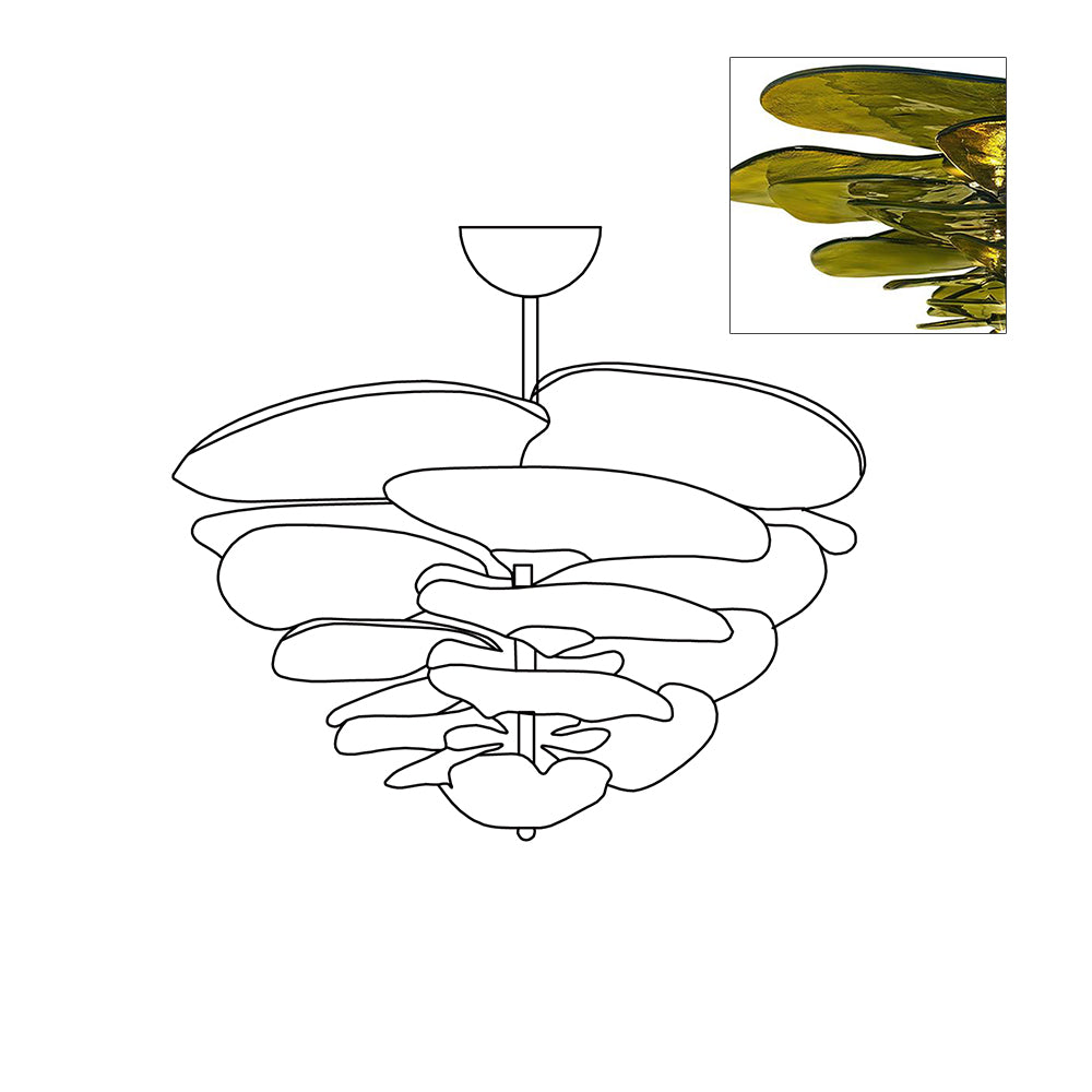 Petals Gold Murano Chandelier