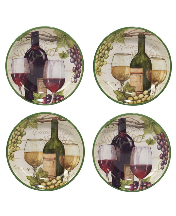 Certified International Meadow Brook Vineyard Set of 4 Soup Pasta Bowl 9