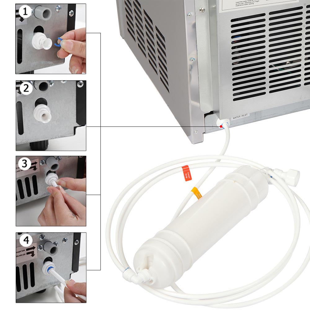 Yescom Ice Cube Maker 100lbs/24h Self-sterilizing