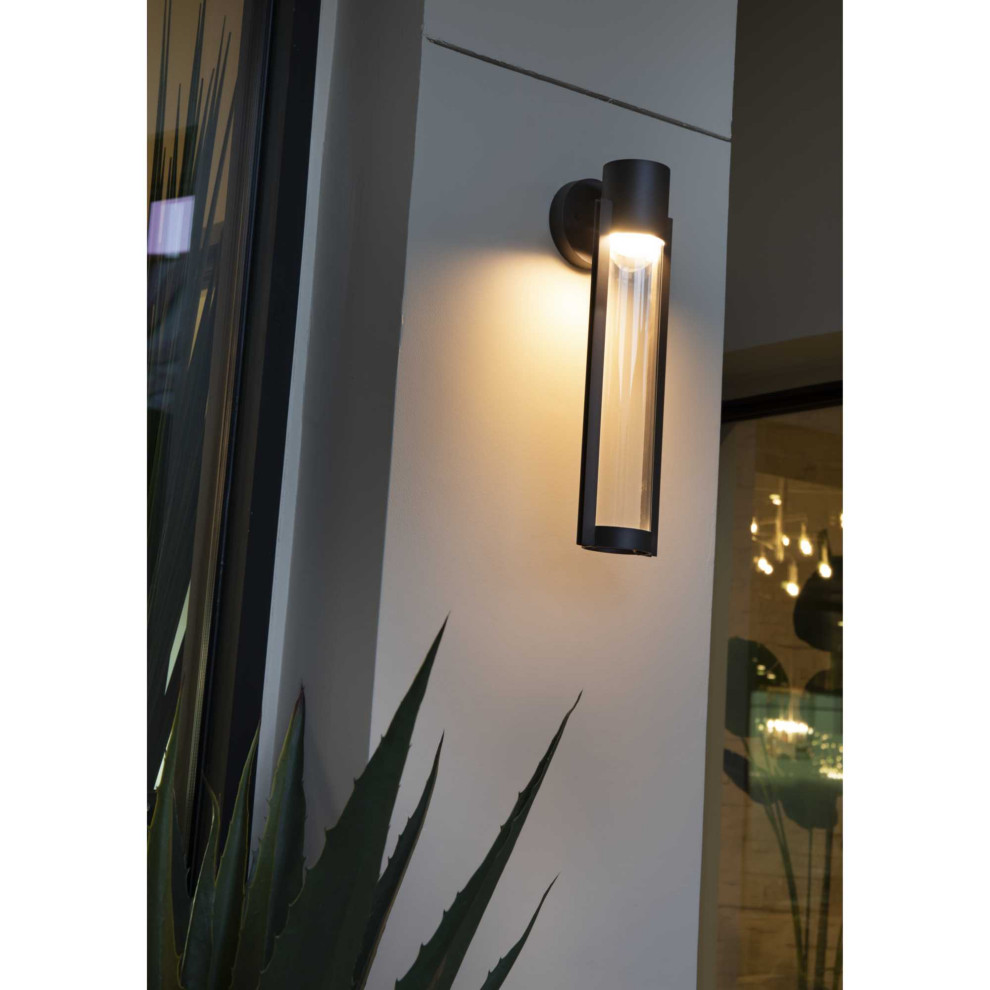 Z 1030 Collection 1 Light LED Medium Wall Lantern  Black   Transitional   Outdoor Wall Lights And Sconces   by Buildcom  Houzz