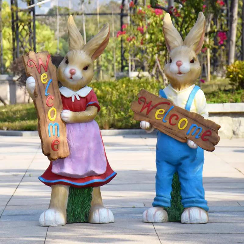 Factory Direct Sales Of Large Outdoor Garden Sculpture Cartoon Bunny Easter Garden Decoration Outdoor Ornaments