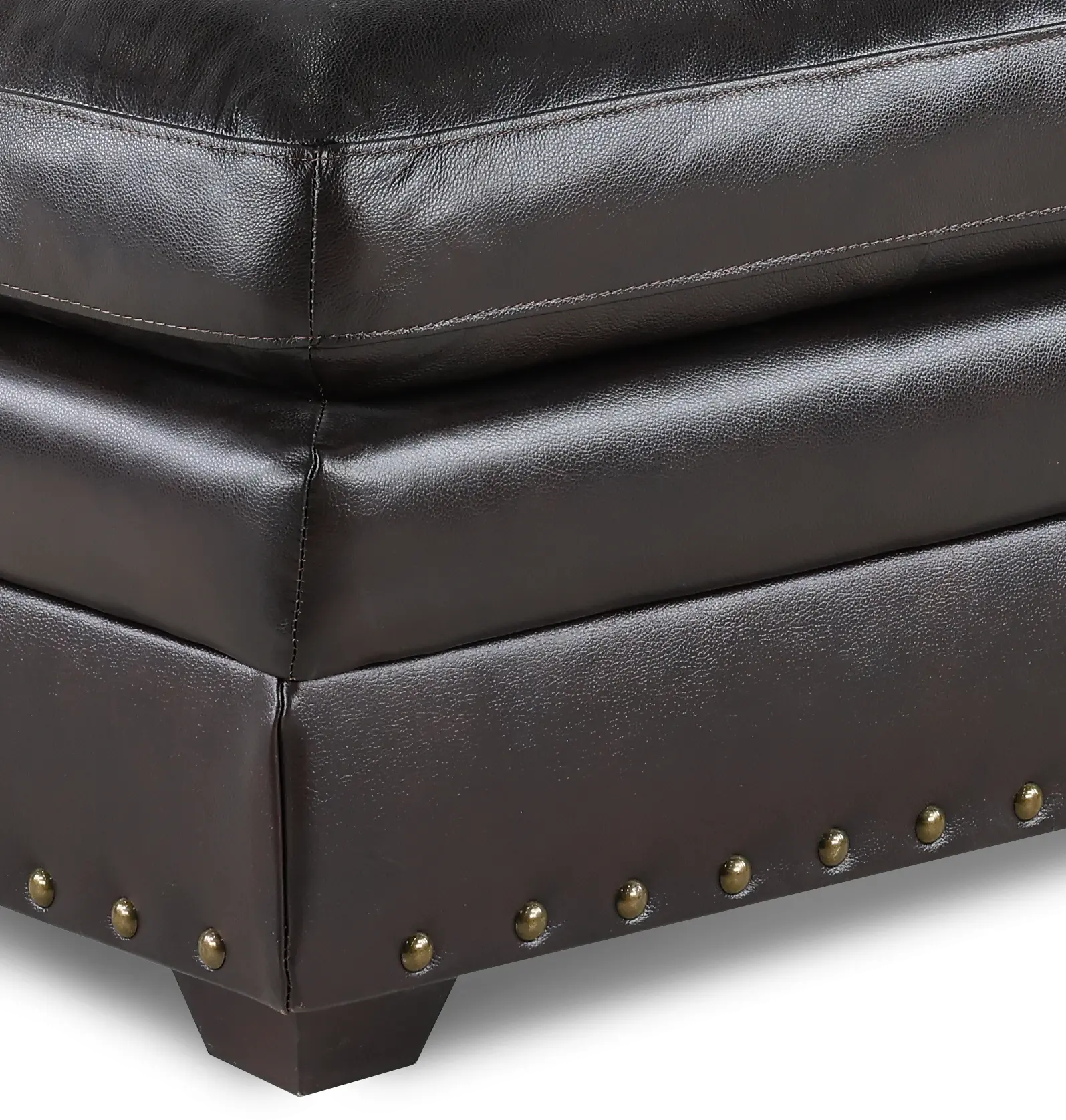 Derrick Dark Brown Leather Ottoman