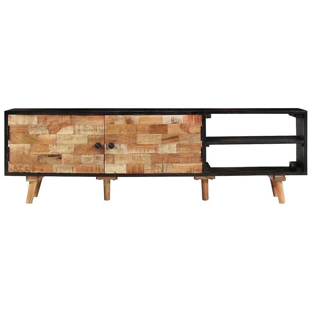 Tv Cabinet 140x30x45 Cm Rough Mango Wood And Solid Acacia Wood