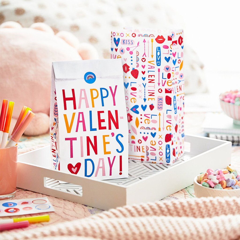 Hallmark  Valentine's Day 12-Pack Assorted Goodie Bags With Stickers